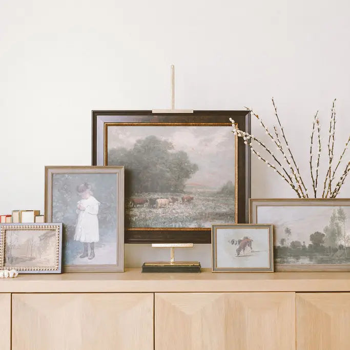 Two Dogs Framed Antique Art