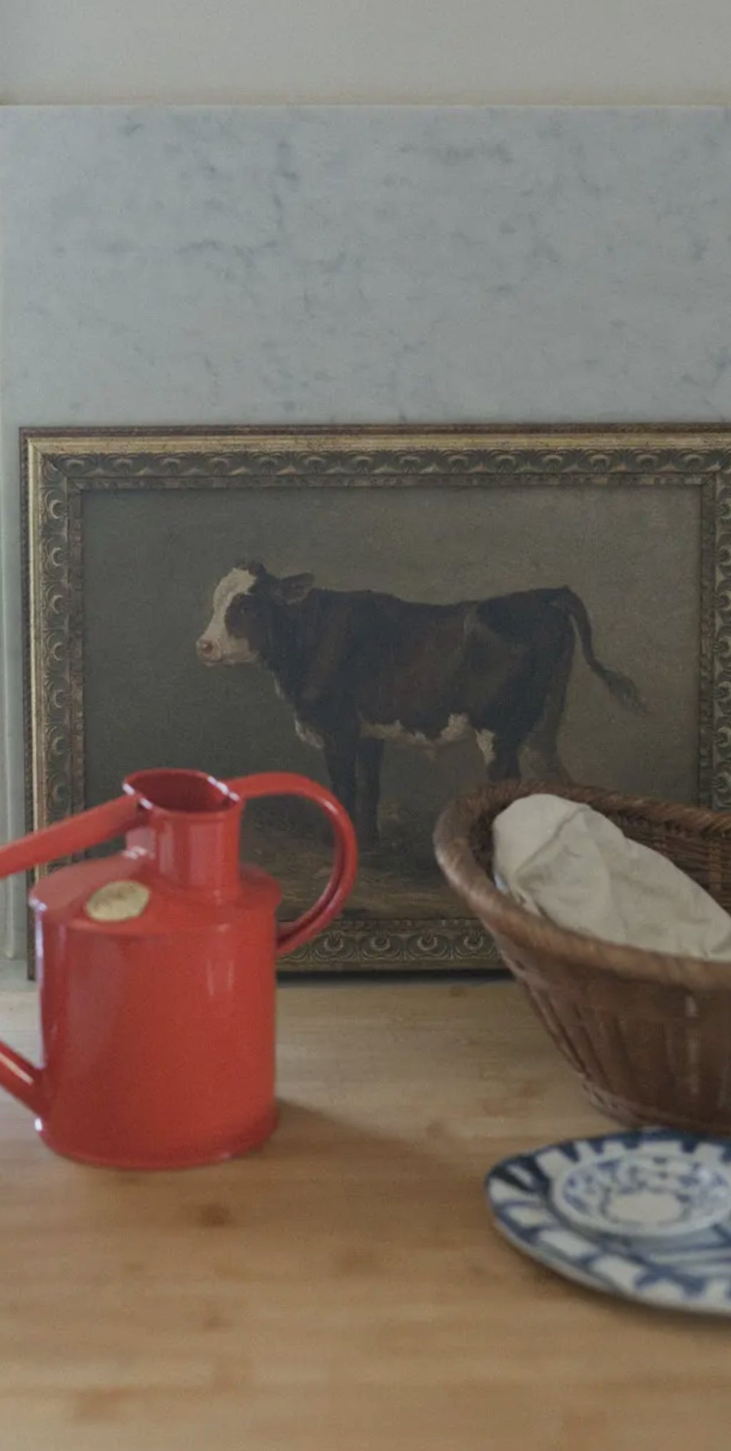 Vintage Calf Framed Antique Art